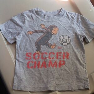 Curious George soccer graphic tee-shirt